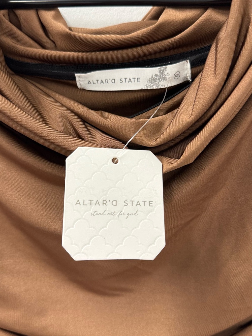 Altar'd State Off-the-Shoulder Brown Mini Dress - Picture 6 of 9